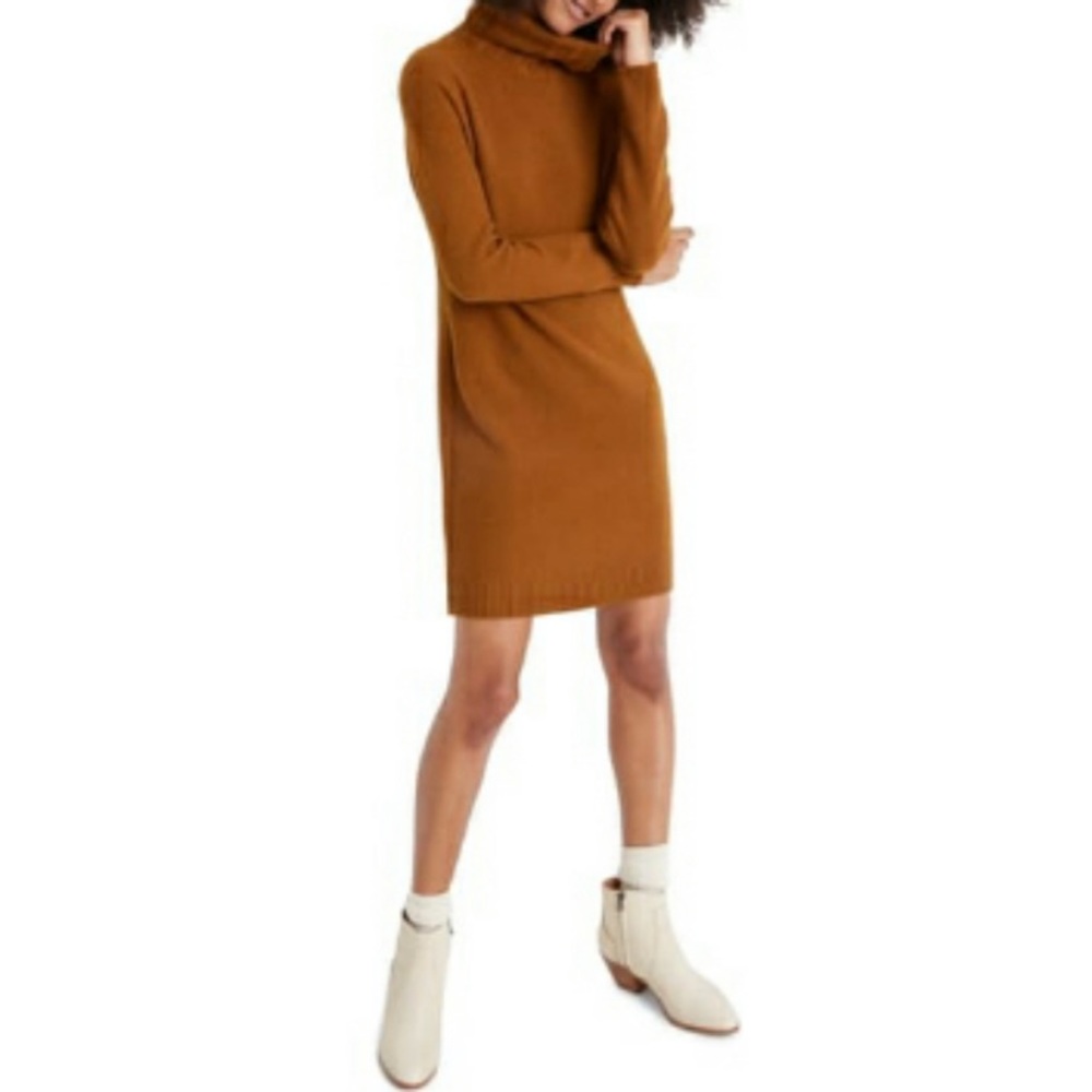 Madewell Foldover Turtleneck Wool Sweater Dress